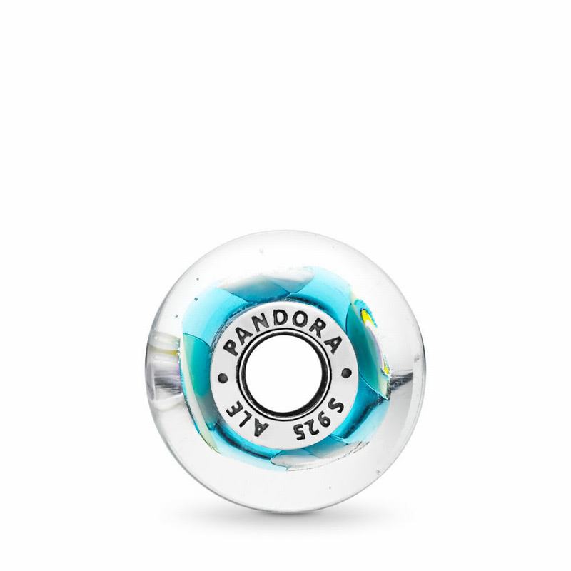 Pandora Iridescent Rainbow Charm Ireland - Sterling Silver/Glass/Blue - 249016PBK